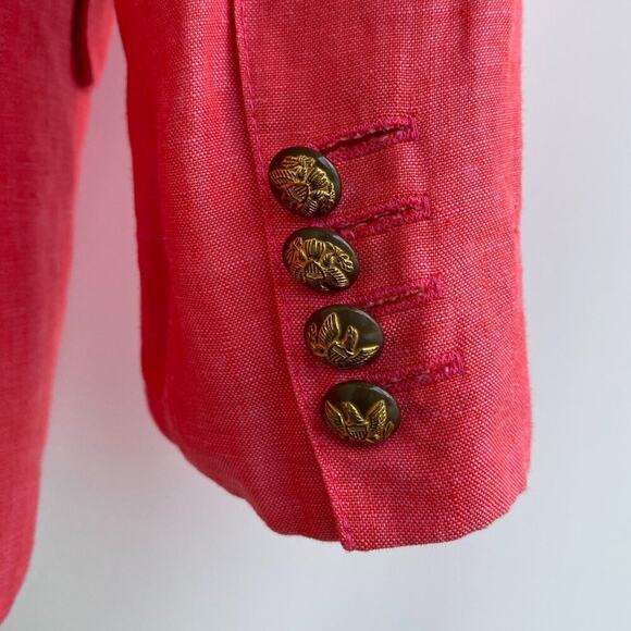 Smythe Classic Duchess Linen Blazer in Fuchsia sz 8 - Picture 10 of 12